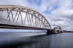 Aggersund Brücke in Nordjütland- Dänemark, über dem Limfjord