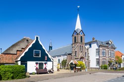 Dorf oudeschild auf der Insel Texel in den Niederlanden