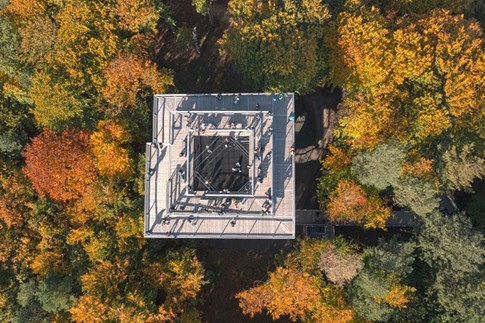 Luftaufnahme des Turms - Baumwipfelpfad Usedom