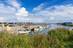 Old fishing harbor of Hvide Sande on Ringkøbing Fjord