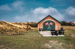 Old life saving station on the island Mandoe in the wadden sea, Esbjerg Denmark