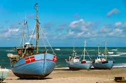 Dänische Fischerboote in Vorupör