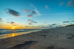 sunset on the beach denmark hvide sande north sea