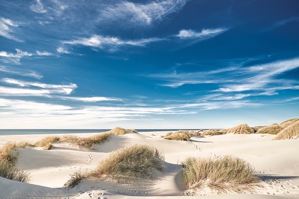 Weißer Sandstrand im Norden von Dänemark