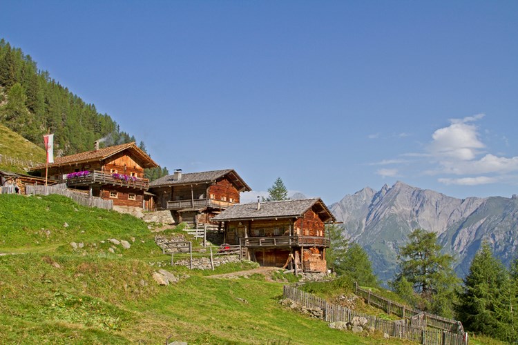 Die idyllische Mittelndorfer Alm im Virgental in Osttirol