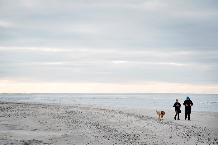 West Jütland, HvideSande, Pärchen läuft am Strand © Mikkel Heriba