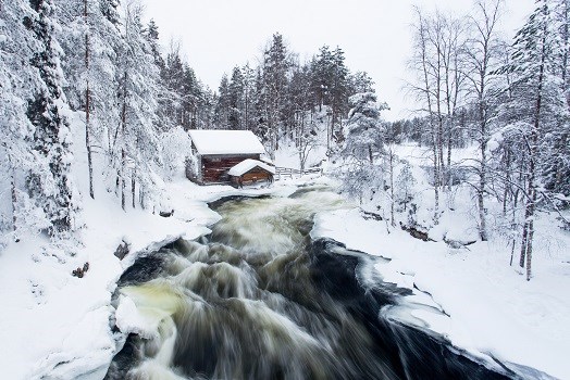 Oulanka-Nationalpark - Wassermühle am Pieni Karhunkierros Wanderweg