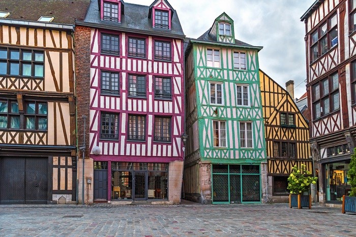 Typische Häuser in der Altstadt von Rouen