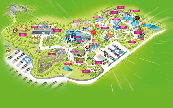 Universe Science Parkkarte mit Hundebereichen