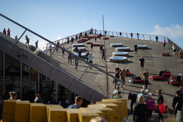 Die Dachterrasse des Kulturzentrums Godsbanen in Aarhus