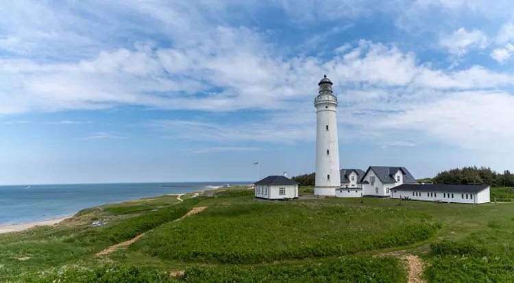 Blick auf den Leuchtturm Hirthals in Nordjütland