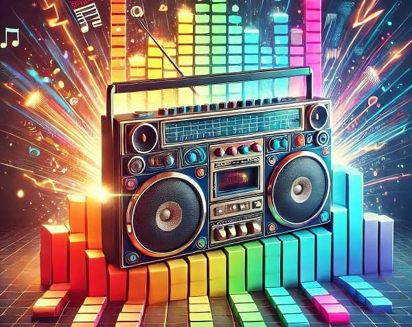 Bunter Ghettoblaster für die eigene Playlist