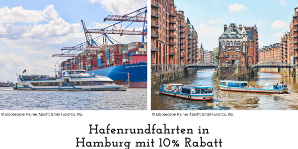 Hafenrundfahrten in Hamburg mit 10% Rabatt