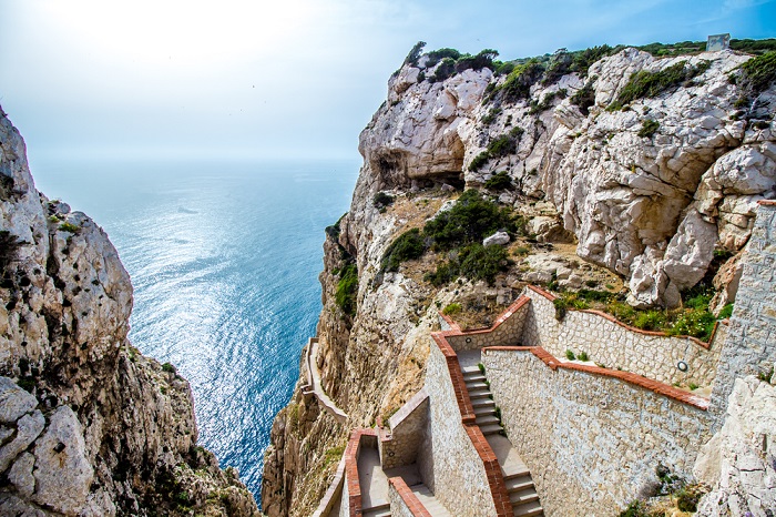Treppe zur Neptun-Grotte, in der Nähe von Alghero
