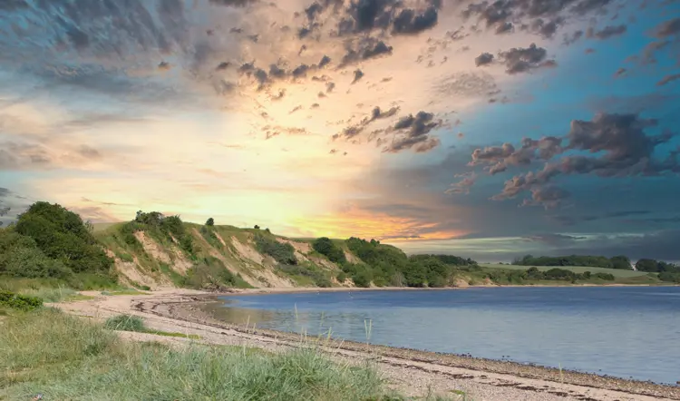 Blick auf die Veno Fähre in Struer in Dänemark