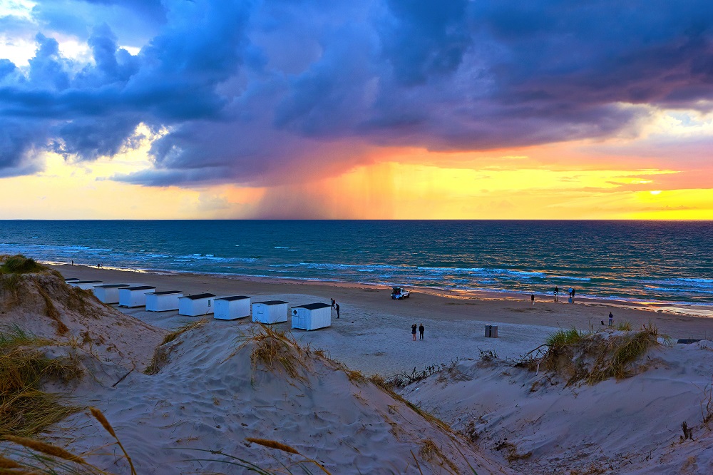 Dünen bei Blokhus mit Blick auf den Sonnenuntergang
