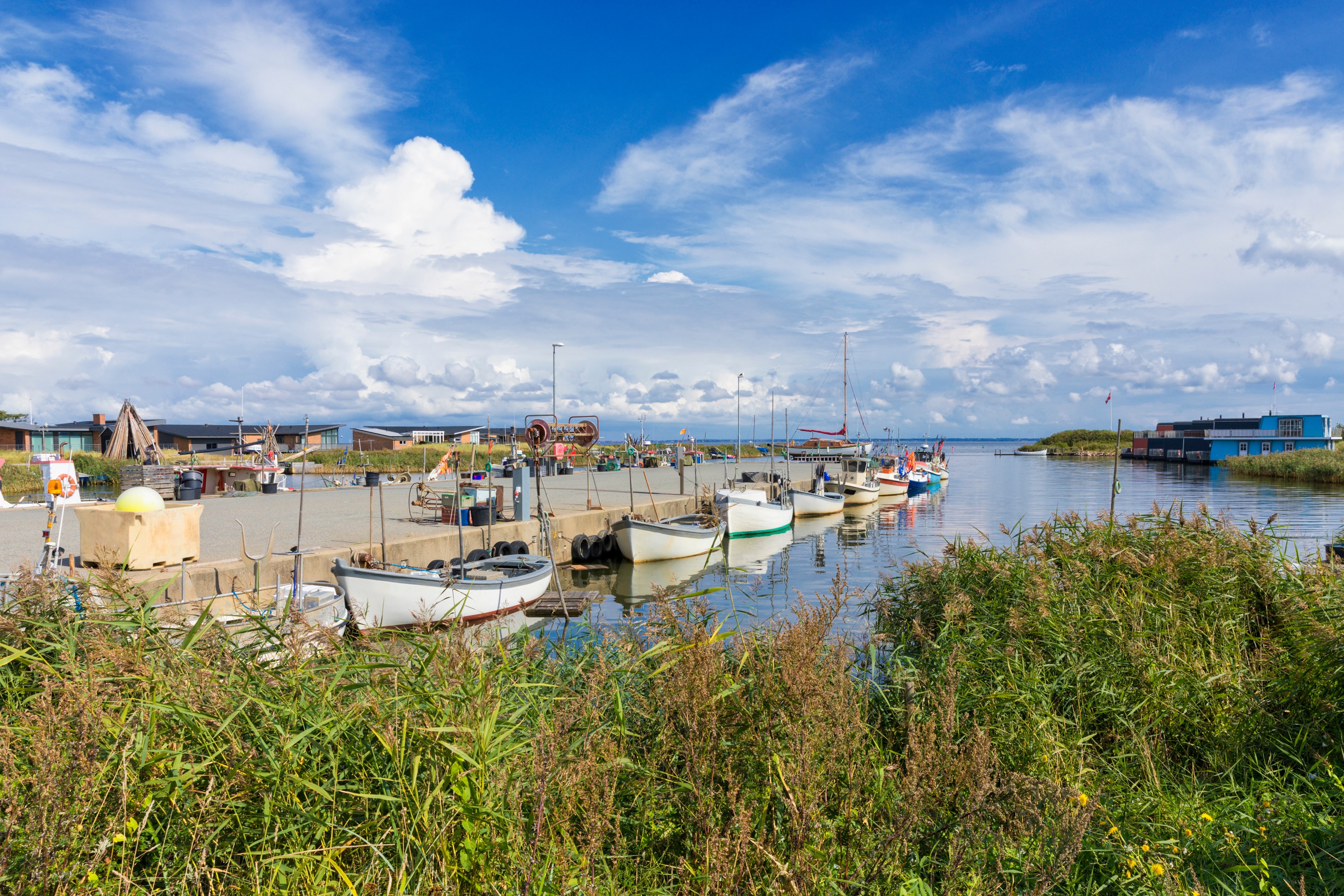 Old fishing harbor of Hvide Sande on Ringkøbing Fjord