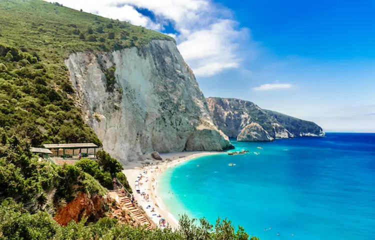 Blick auf den bekannten Porto Katsiki Strand auf Lefkada