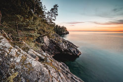Sonnenuntergang am Siljansee in Darlana Schweden