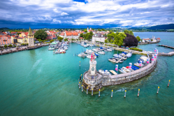 Stadt Lindau am Bodenseehafen Luftaufnahme, Bayern