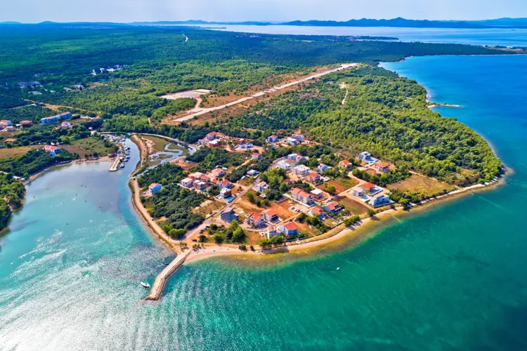 Zaton Strand und Cap Punta Skala Luftbild