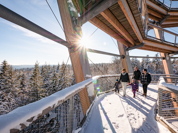 Familie im Winter - Baumwipfelpfad Schwarzwald