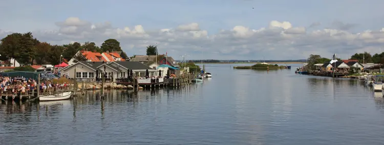 Popular place for eating out. Small restaurants on the shore. Naestved.